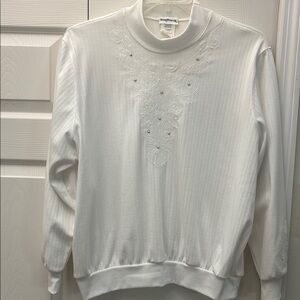 Bon Worth White Mock Turtleneck Top